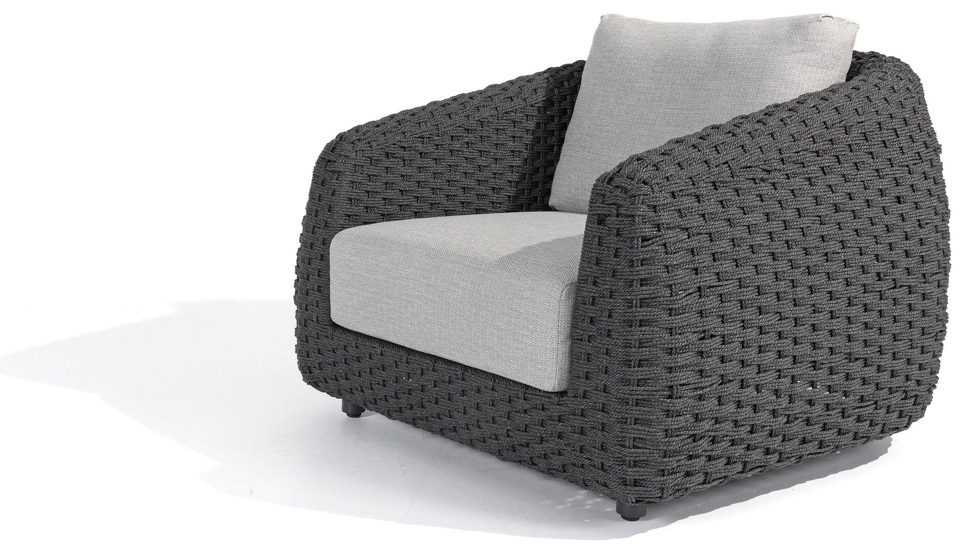 4 Seasons Outdoor Saint Tropez stoel bank loungeset 5 delig antraciet wicker