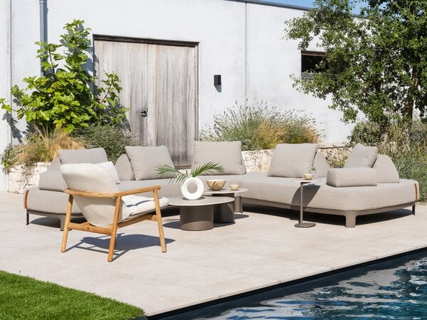 4 Seasons Outdoor Santorini modulaire lounge bank incl. 2 rugsteunen, 3 kussens en armsteunen