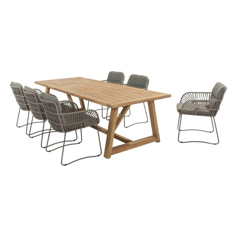 4 Seasons Outdoor Murcia dining olive + Taste 4SO Noah teak tafel 260 cm