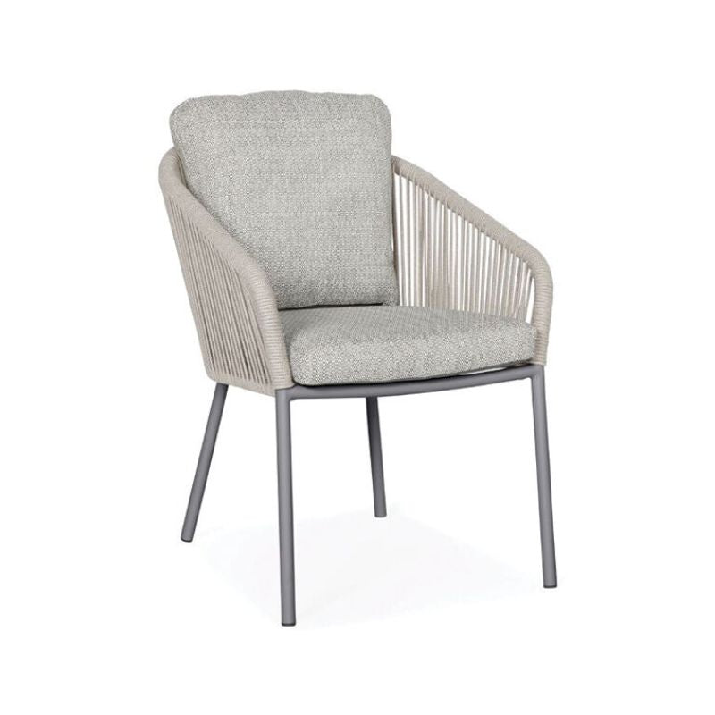 Suns Nappa dining stoel Camel Sand frame, camel sand rope fishbone weaving met naturel kussens