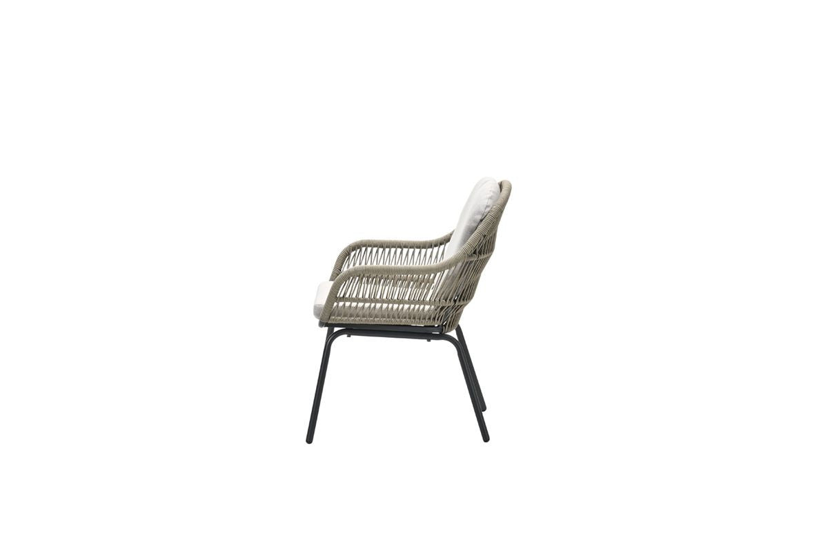 Garden Impressions Triton dining stoel zand rope, carbon black frame