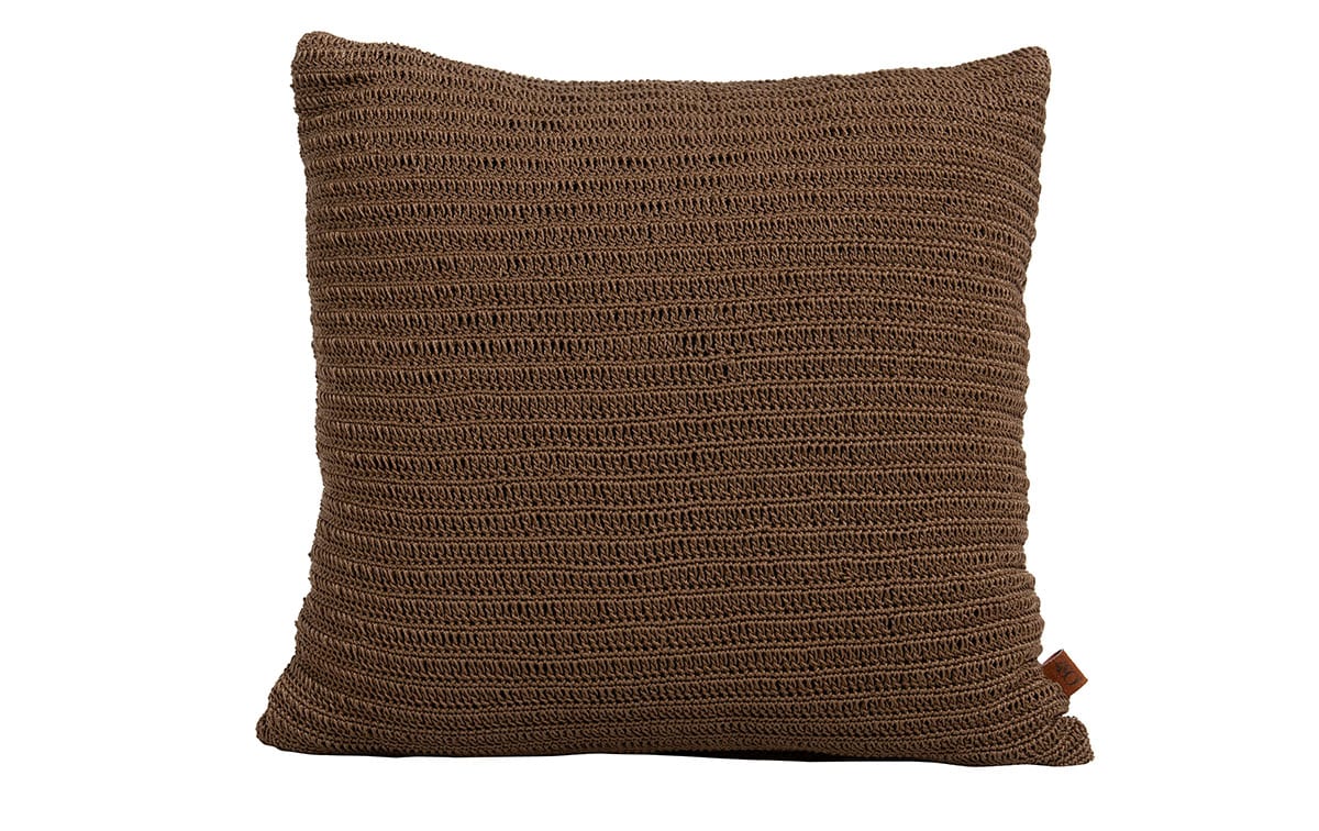 4 Seasons Outdoor Pillow gehaakt, 60 x 60 cm coffee