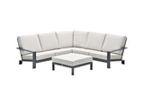 Garden Impressions Lincoln loungeset 4 dlg.desert sand, carbon black frame met hocker