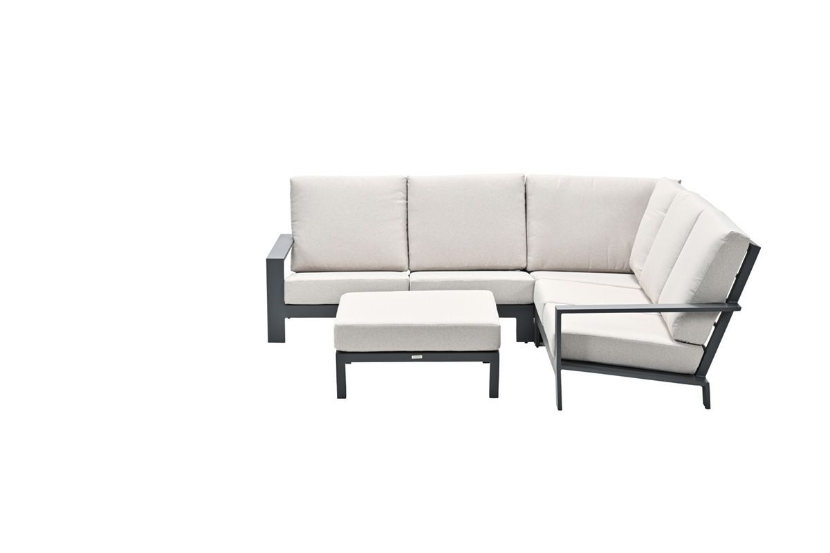Garden Impressions Lincoln loungeset 4 dlg.desert sand, carbon black frame met hocker