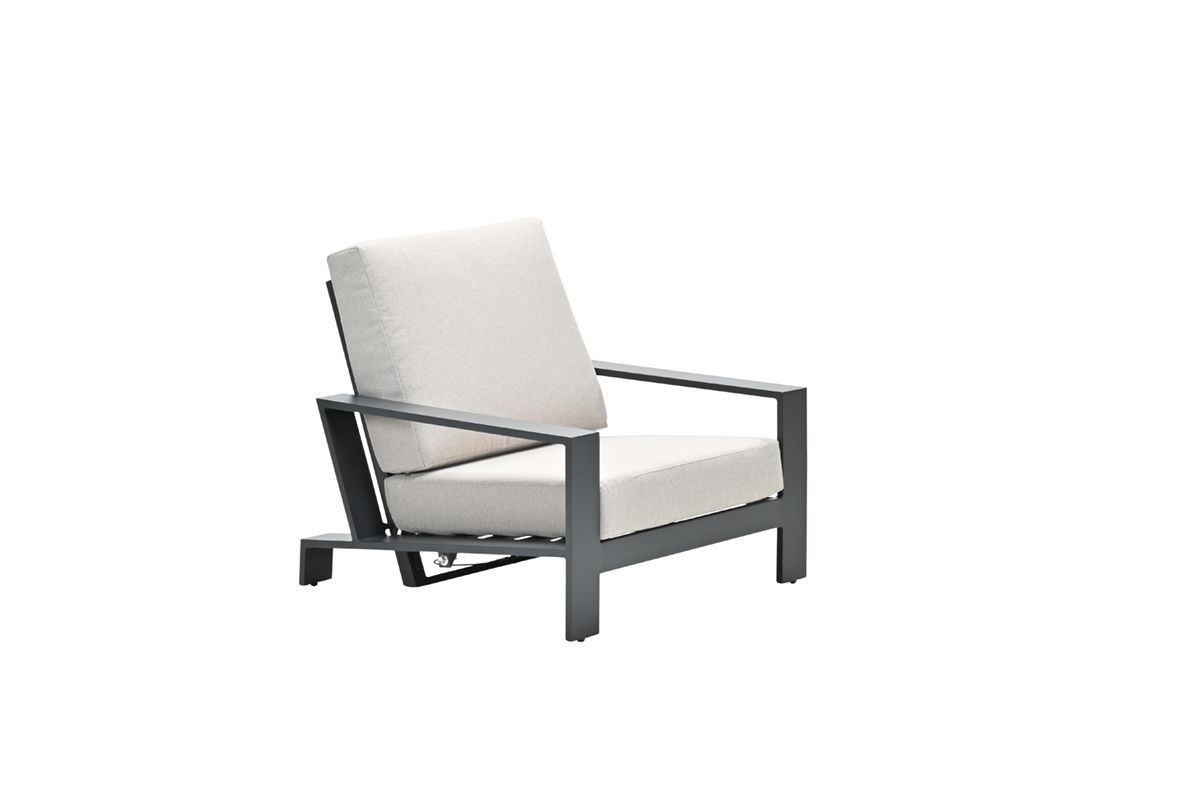 Garden Impressions Lincoln verstelbare fauteuil desert sand, carbon black frame