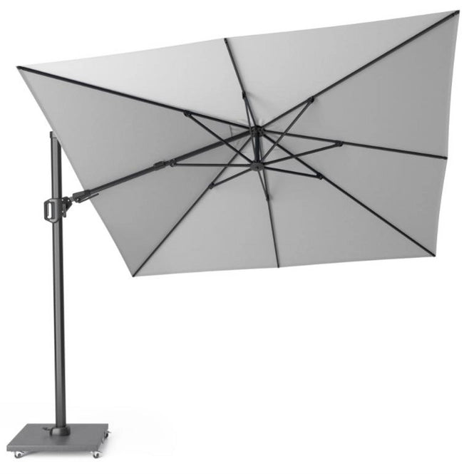 Platinum zweefparasol Challenger T² 300x300 antraciet frame licht grijs doek