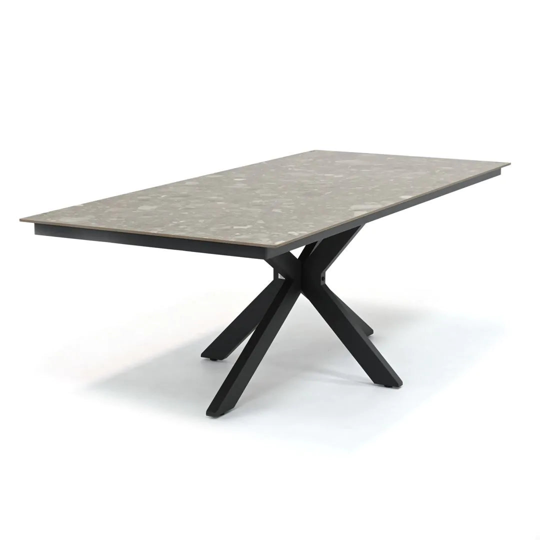 4 Seasons Outdoor Minerva tafel frame met terrazzo 220 x 95 blad