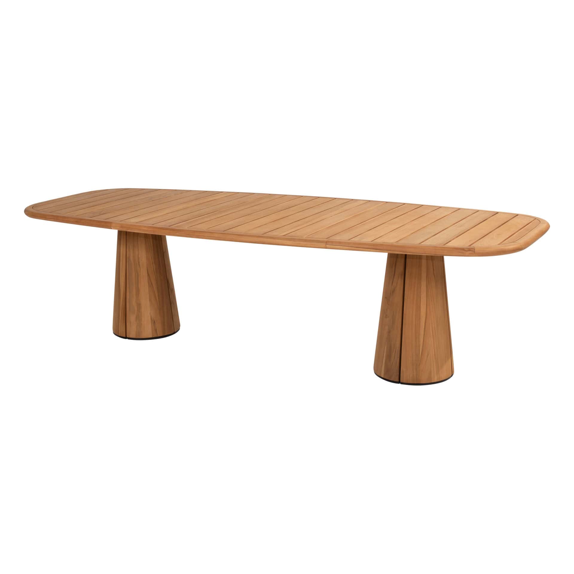 Taste 4SO Capri low dining tafel barrel-vorm teak 280 x 110 cm