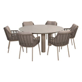 Taste 4SO Puglia dining stoel + Donato tafel latte met geprint keramiek tafelblad 160 Ø cm