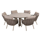 Taste 4SO Puglia low dining stoel + Donato low dining tafel 160 Ø cm latte