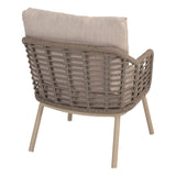 Taste 4SO Puglia low dining stoel + Saba low dining teak tafel 130 Ø cm latte