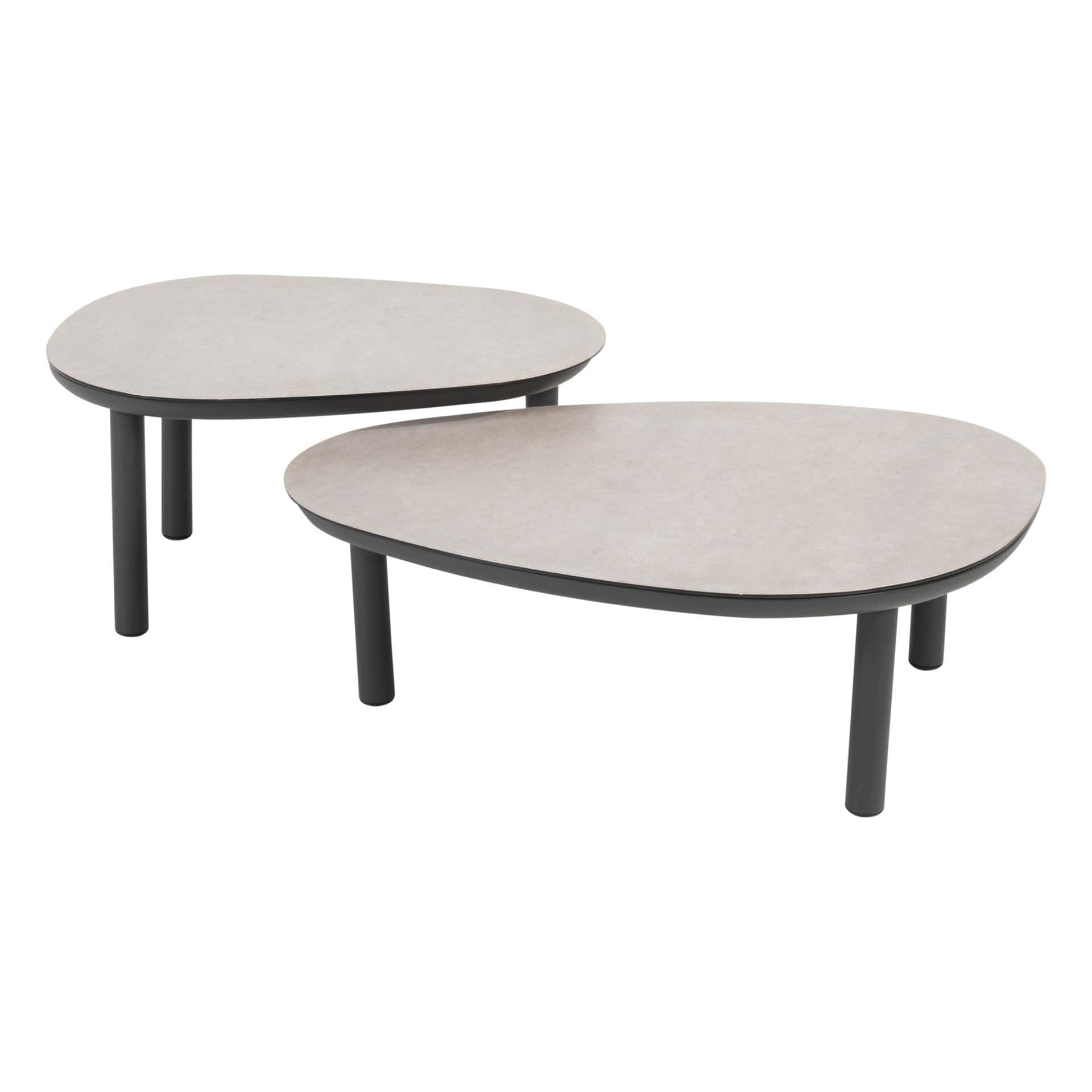 Taste 4SO Monroe set van 2 salontafels antraciet 65 Ø cm (H 32) en 80 Ø cm (27 H)
