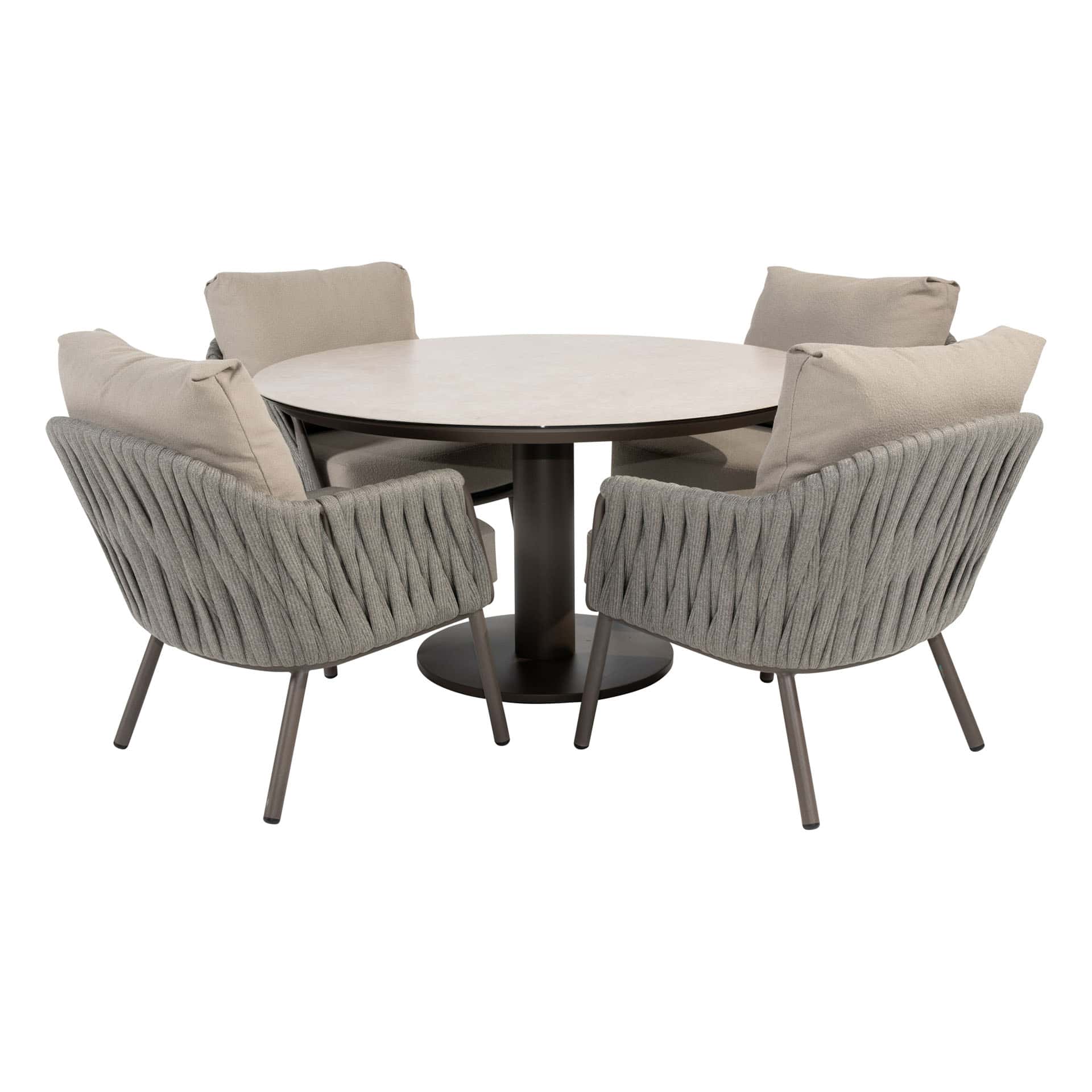 Taste 4SO Cannes low dining + Sarah low dining tafel 130 cm Ø terre