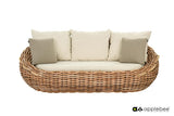Apple Bee Cocoon 3 zits bank 236cm Mocca - Boucle Creme