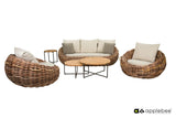 Apple Bee Cocoon lounge stoel 130cm Mocca-Boucle Creme