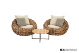 Apple Bee Cocoon lounge stoel 130cm Mocca-Boucle Creme
