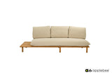 Applebee Sling sofa-right 242, teak natural, belt Ecru, Bee Wett cushion Cotton Flower