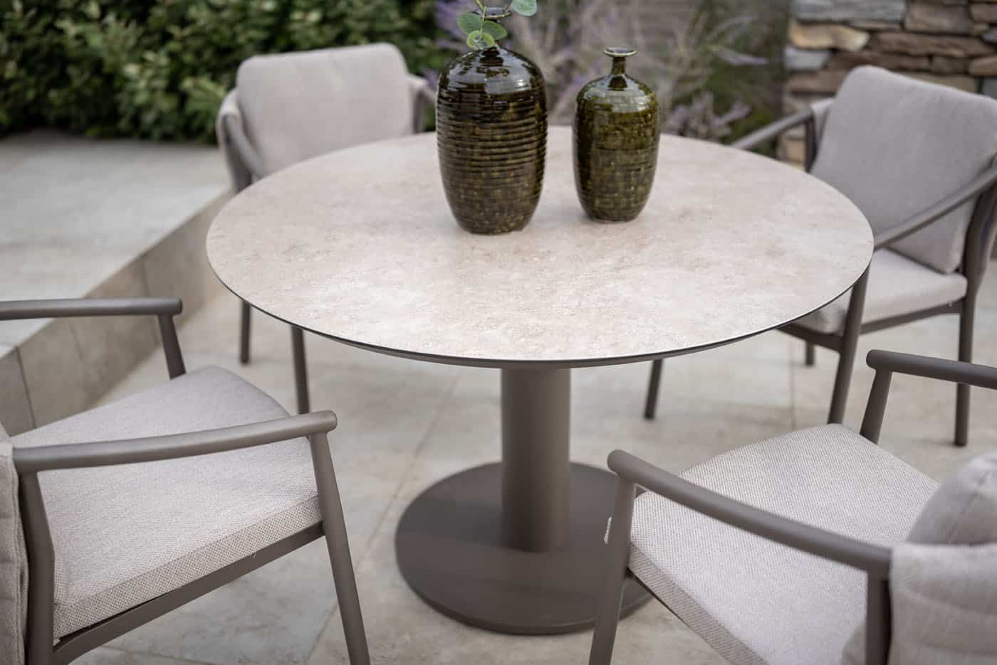 Taste 4SO Sarah eettafel terre met printed keramiek top 120 cm Ø