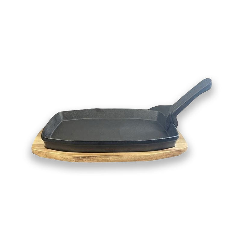 The Bastard Sizzling Plate & Holder Cast Iron 24x32 cm