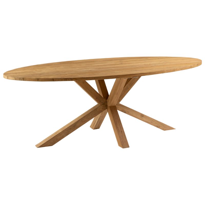 Callisto Cirebon recycled teak tafel ovaal 225x112cm