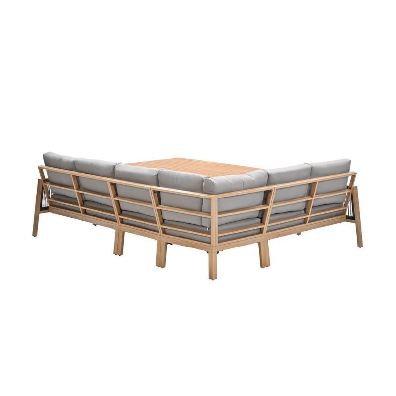 Garden Impressions Decala lounge-diningset - 5-delig - aluminium - light teak look - desert sand