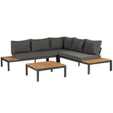 Exotan La Vida loungeset teak antraciet frame inclusief kussens