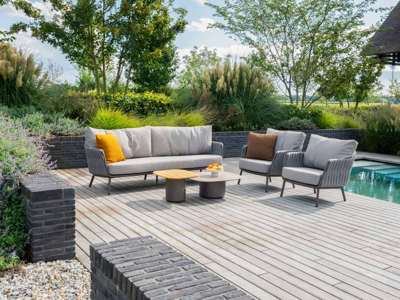 Taste 4SO Cannes loungeset: 3-zits bank + 2x lounge stoel