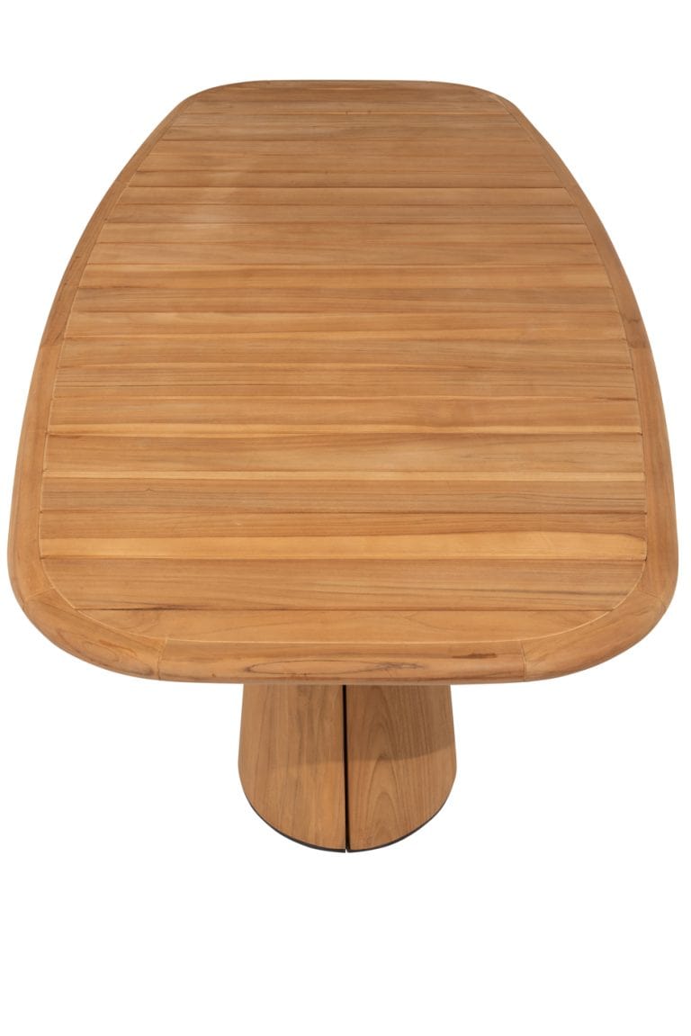 Taste 4SO Capri low dining tafel barrel-vorm teak 240 x 110 cm