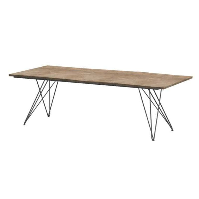 4 Seasons Outdoor Robusto tafel 220x95cm teak blad met quatro frame in latte