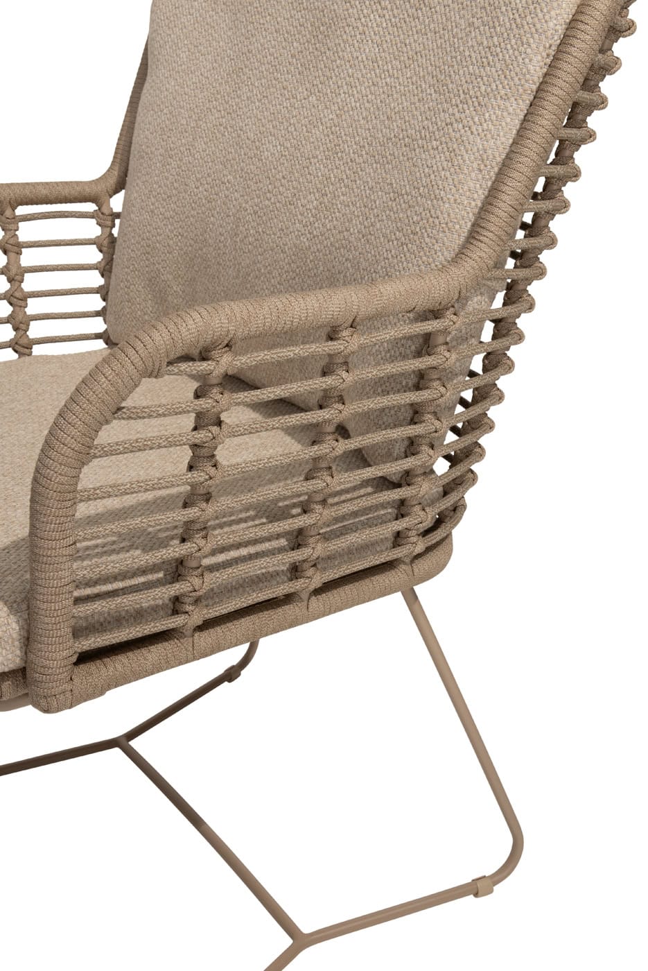 4 Seasons Outdoor Fabrice dining stoel latte + Taste 4SO Prado tafel met keramisch tafelblad barrel latte 240 cm