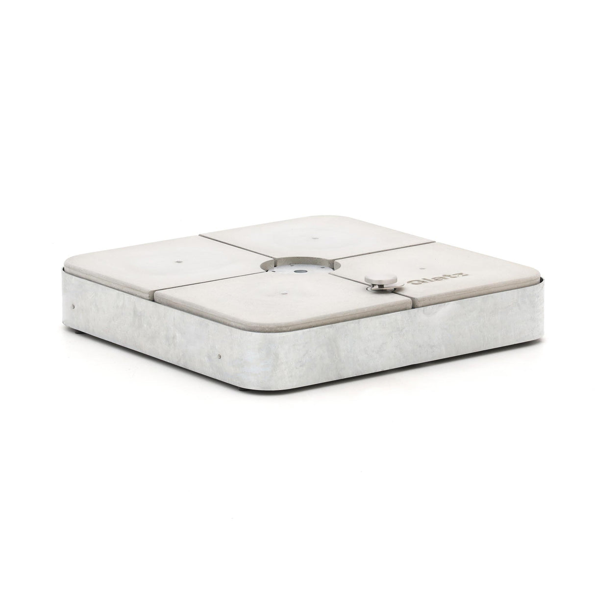 Glatz Voet met rollen Z, 55kg, 65×65×11cm, beton licht (zonder afdekplaat)