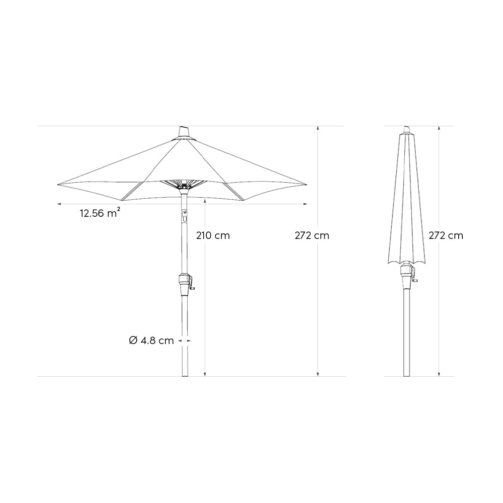 Platinum  Riva Ø400cm antraciet frame antraciet doek