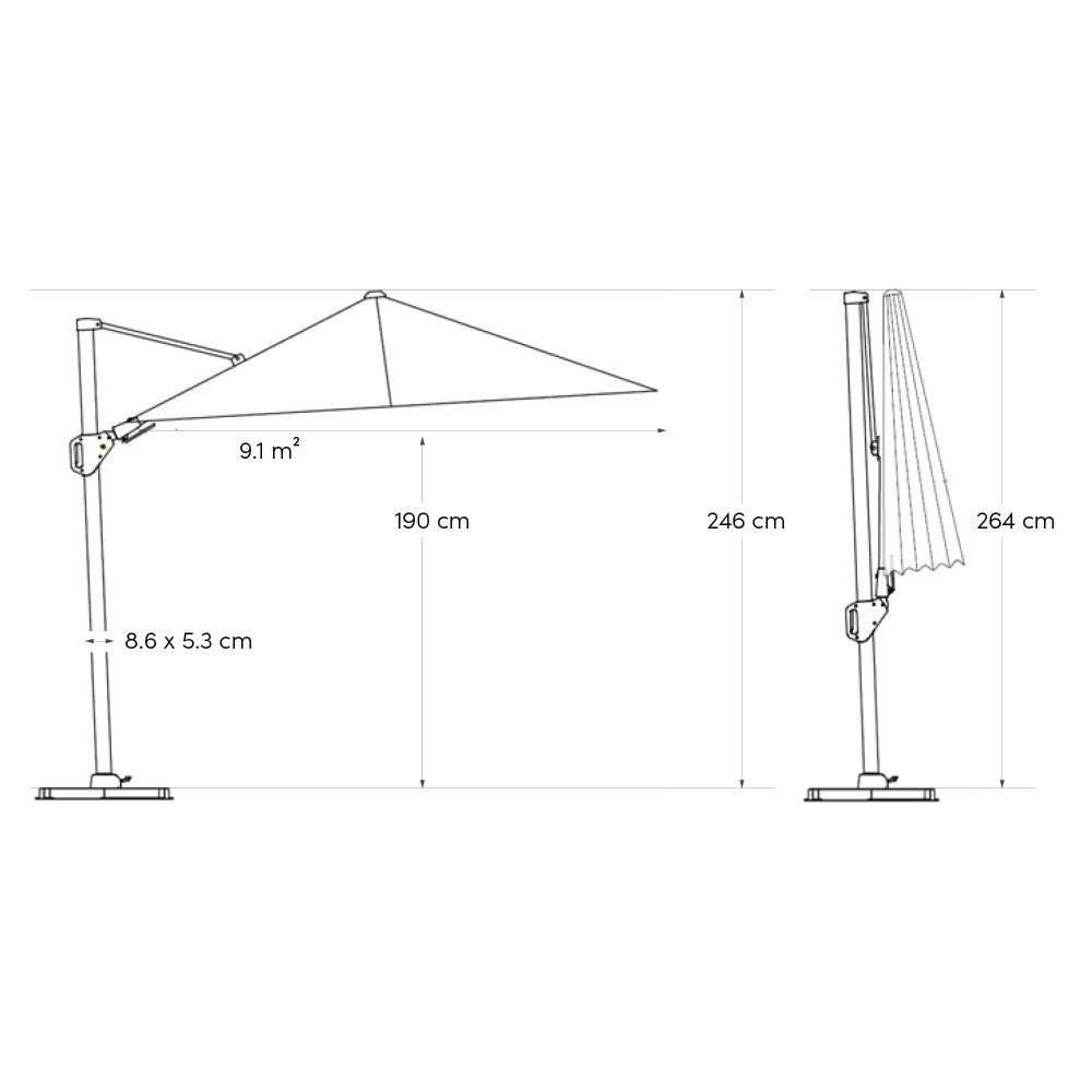 Platinum Challenger T² 350x260cm Premium teaklook frame champagne doek