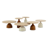 4 Seasons Outdoor June salontafel creme met teak tafelblad 60 cm Ø (H 40)