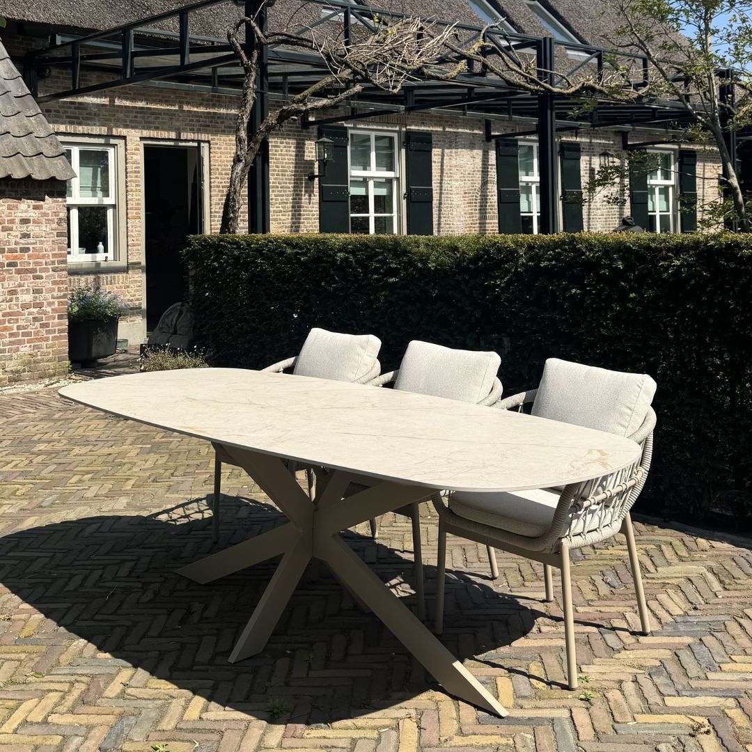 Lago Sirmione eettafel latte-greige 240x100x77 cm