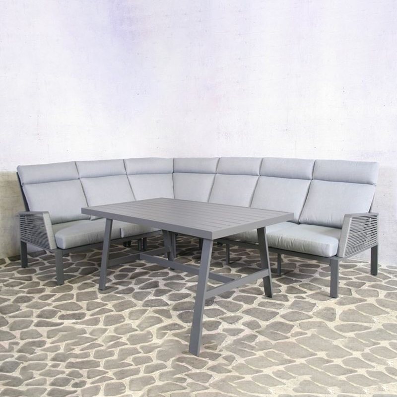 Lifestyle Lima Loungedining hoekset alu/Rope Antra