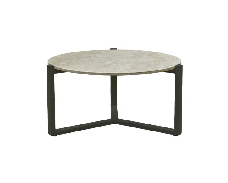 Applebee Monaco coffee table dia. 75x34h cm, base alu Black, top HPMS Cream