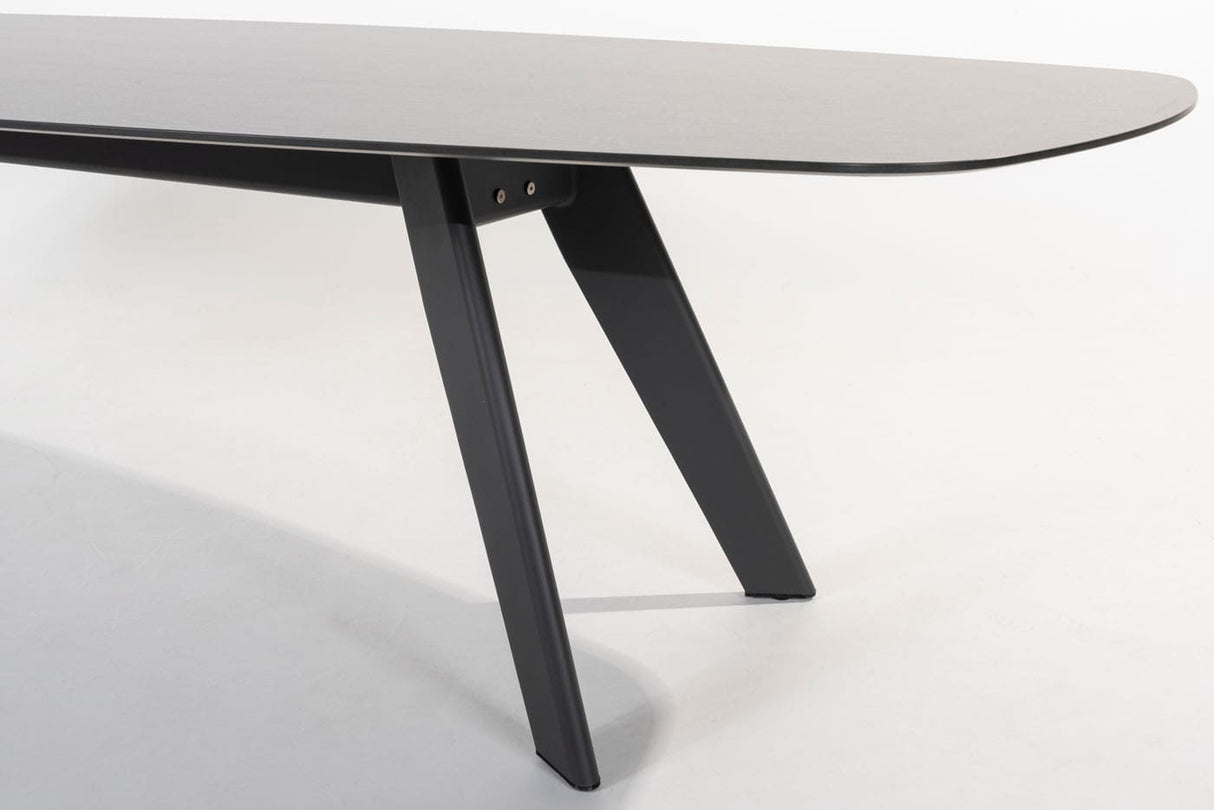 4 Seasons Outdoor Montana tafel barrel HPL slate antraciet 280 x 113 cm