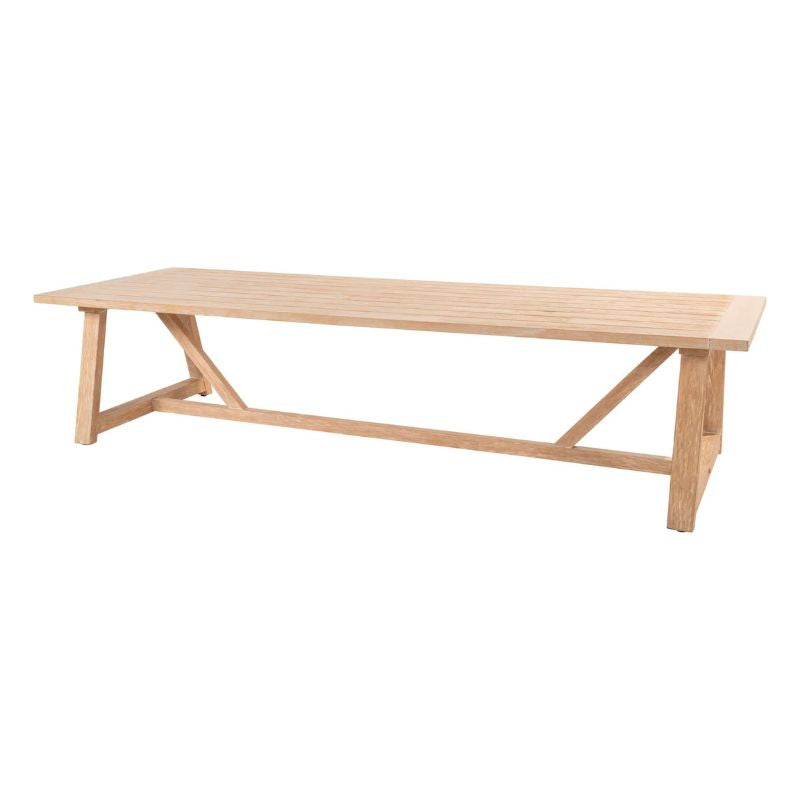 Taste by 4 seasons Noah low dining tafel blad + onderstel brushed teak 300 x 100 cm