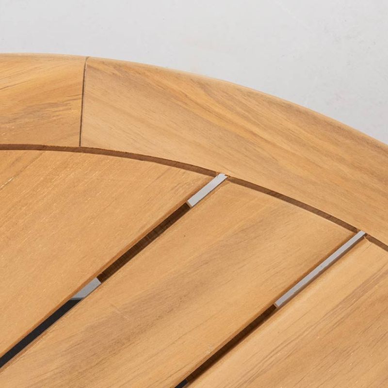 4 Seasons Outdoor Volta teak bijzettafel centrale poot antraciet 45 cm. Ø (H 55)