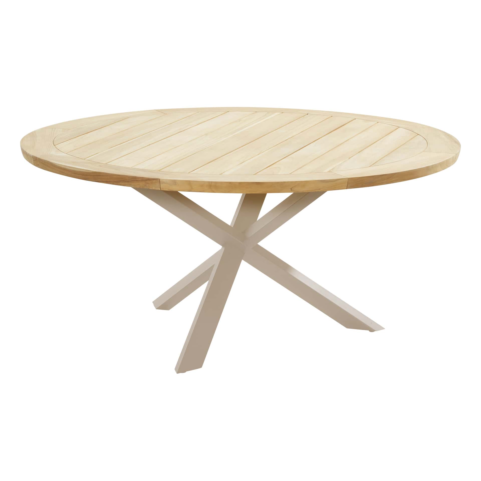 Taste by 4 seasons Prado tafel 160cm rond teak blad + latte onderstel aluminium