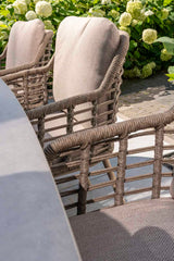 Taste 4SO Puglia dining stoel + Manolo tafel latte met geprint keramiek tafelblad 240 cm