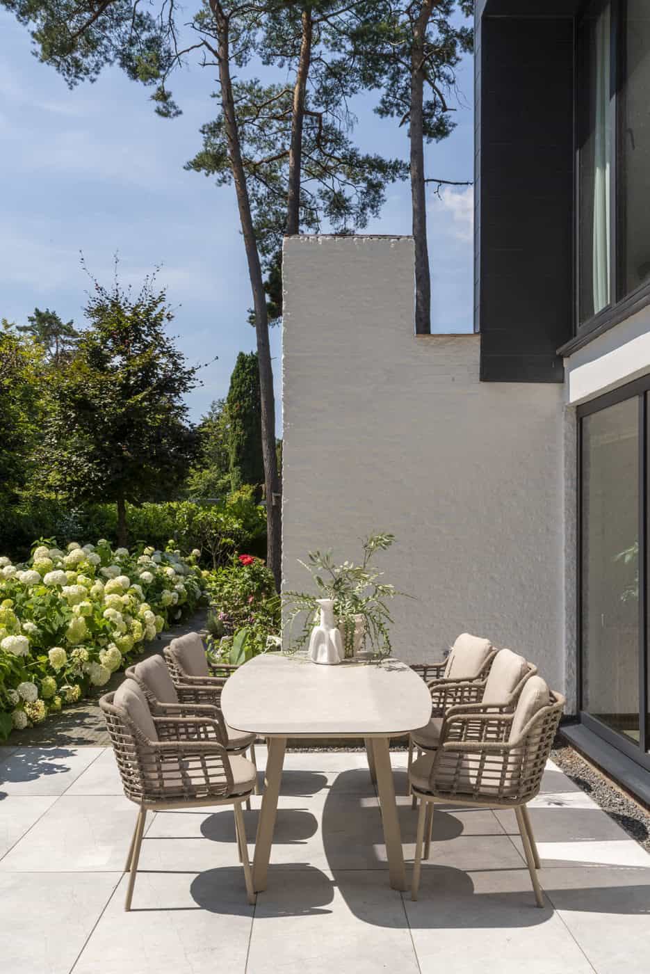 Taste 4SO Puglia dining stoel + Manolo tafel latte met geprint keramiek tafelblad 240 cm
