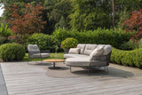 Taste 4SO Rhodos chaise lounge bank + 4 Seasons Outdoor Verdi salontafel teak 73 Ø cm