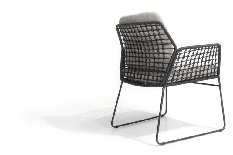 Taste 4SO Rhodos dining stoel + 4 Seasons Outdoor Locarno tafel HPL slate antraciet 160 Ø cm