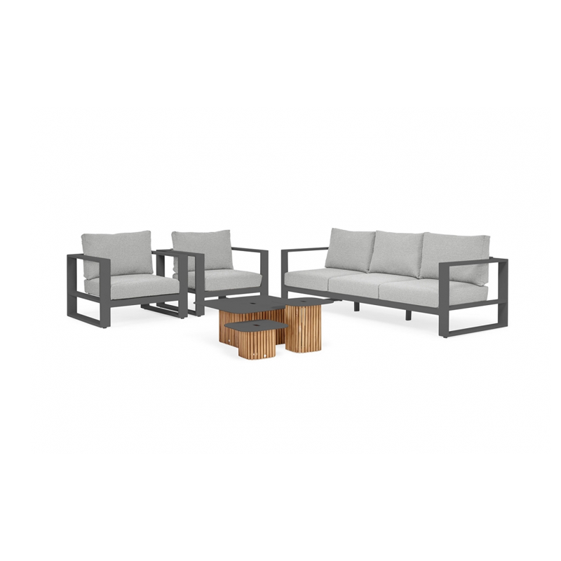 SUNS Savona Sofa set 6- delig matt royal grey soft frey kussens