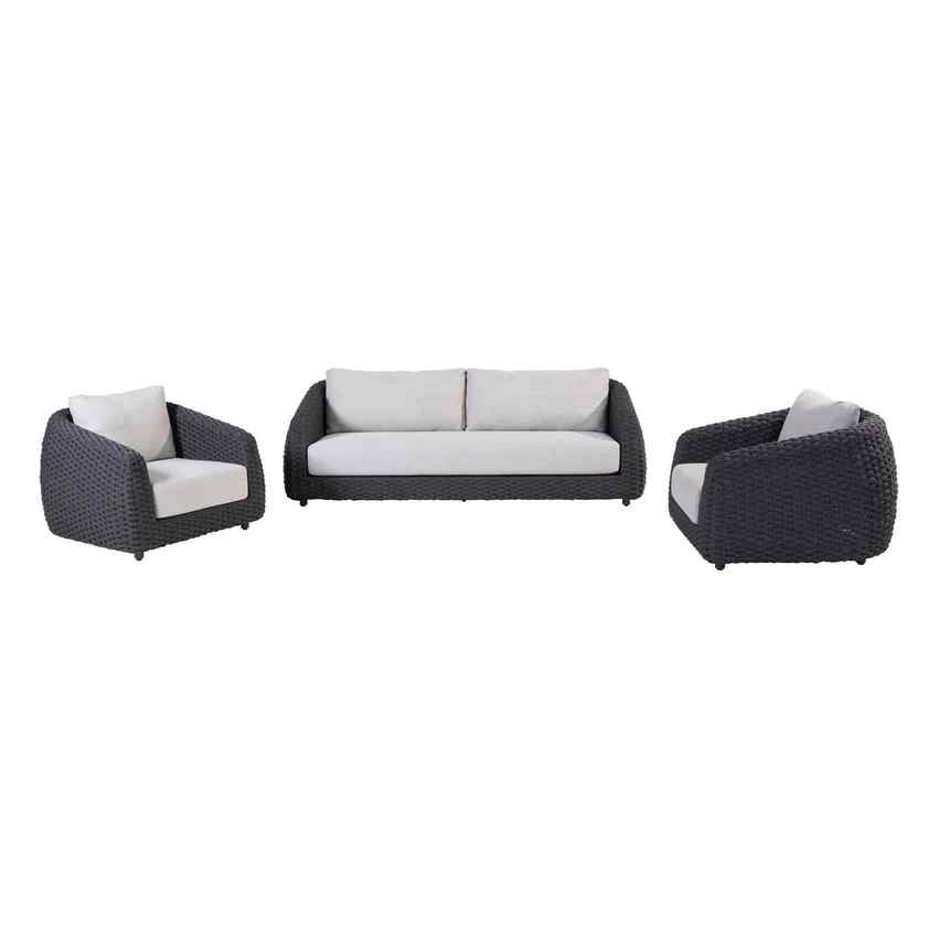 4 Seasons Outdoor Saint Tropez 3-delige Lounge Set Antraciet/Licht Grijs