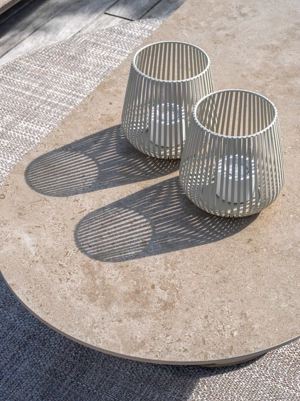 4 Seasons Outdoor Boaz ovale salontafel terre met keramisch tafelblad, 150 x 65 cm (H 35)