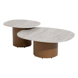 4 Seasons Outdoor Sofie amber salontafel keramisch travertin 70 x 80 cm (H 30)