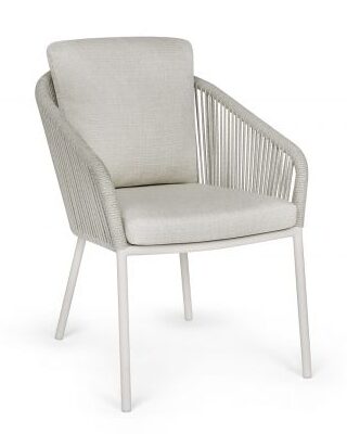 Suns Nappa dining stoel Camel Sand frame, camel sand rope fishbone weaving met naturel kussens